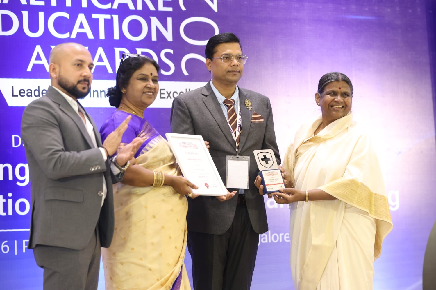 receiving award